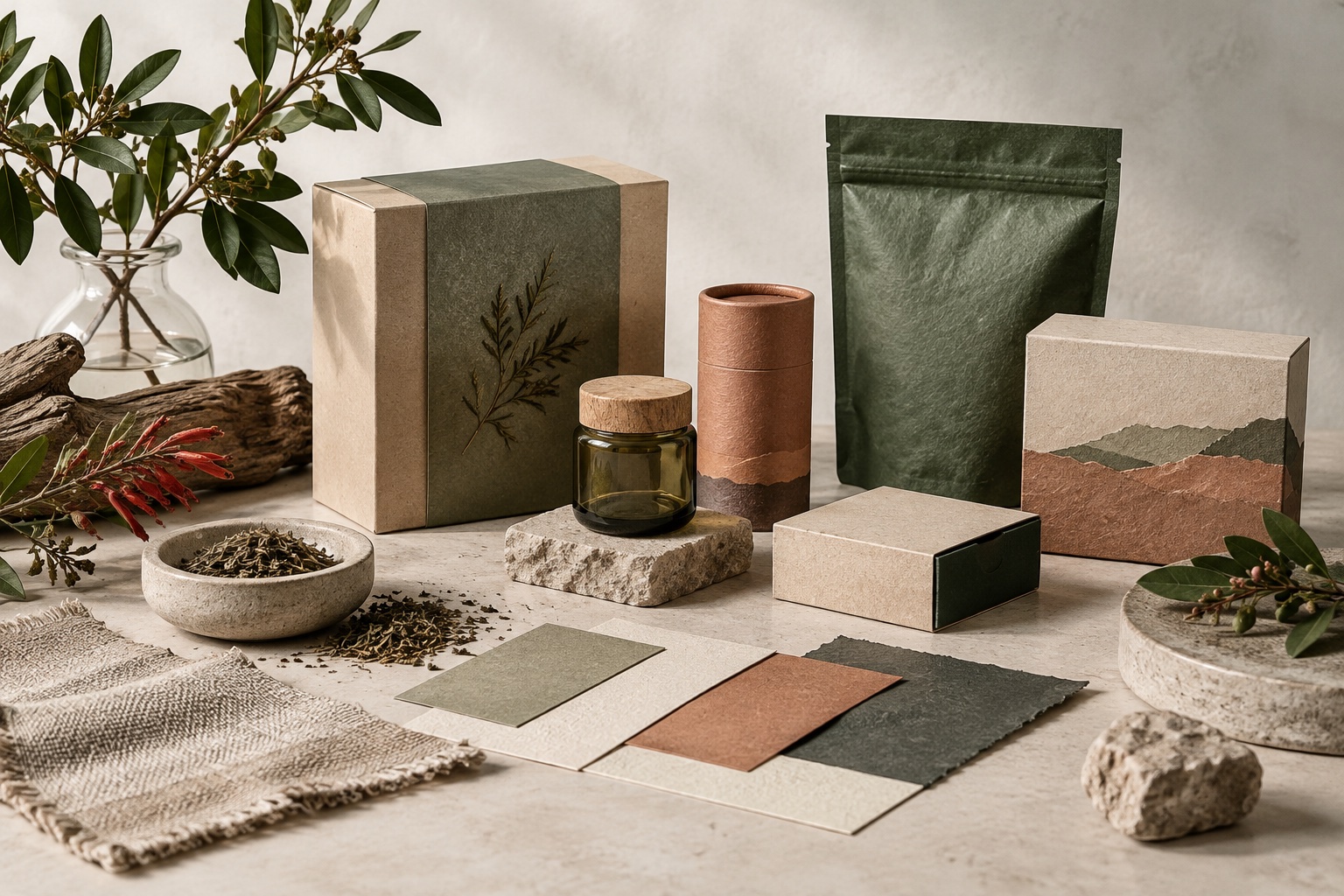 Sistema de envases y materiales naturales